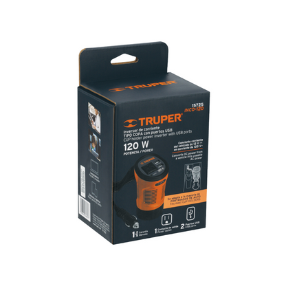 Inversor de corriente 120 W tipo vaso