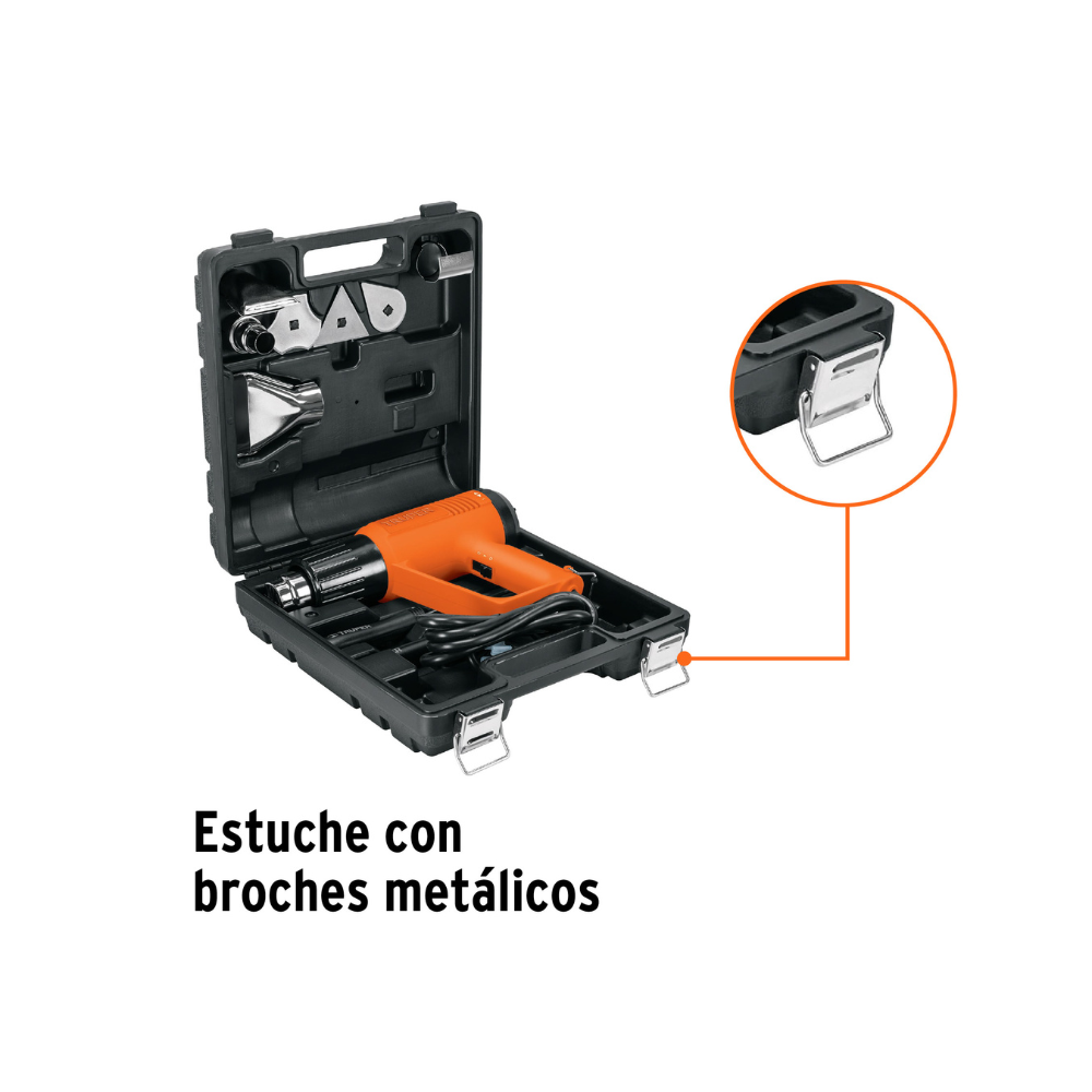 Pistola de calor 2000 W con 9 accesorios profesional