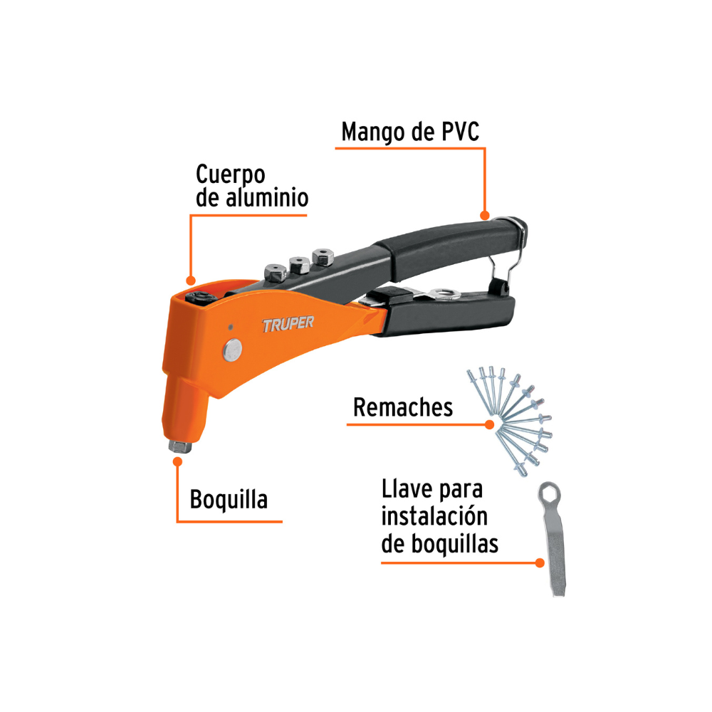 Remachadora 9 In profesional con remaches