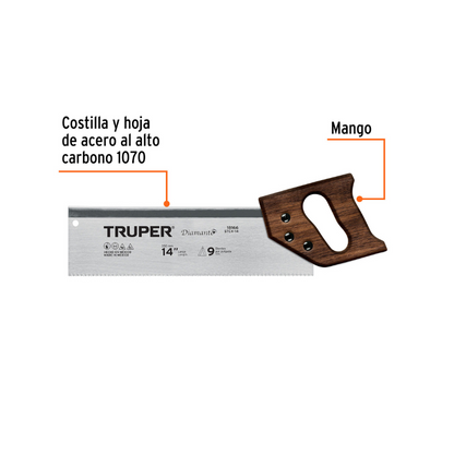 Serrucho 14IN diamante costilla 9 DPP