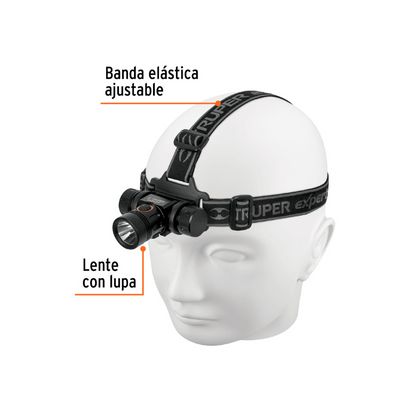 Linterna de minero 500 lumenes 1 LED recargable