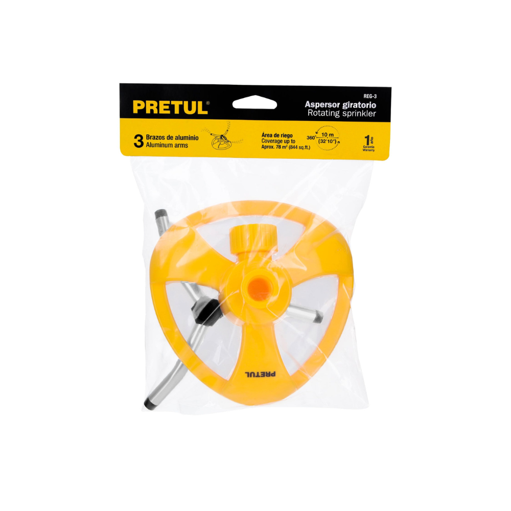 Regadera giratoria con 3 brazos Pretul