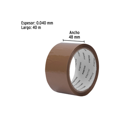 Cinta de empaque 48 mm x 40 m canela Pretul