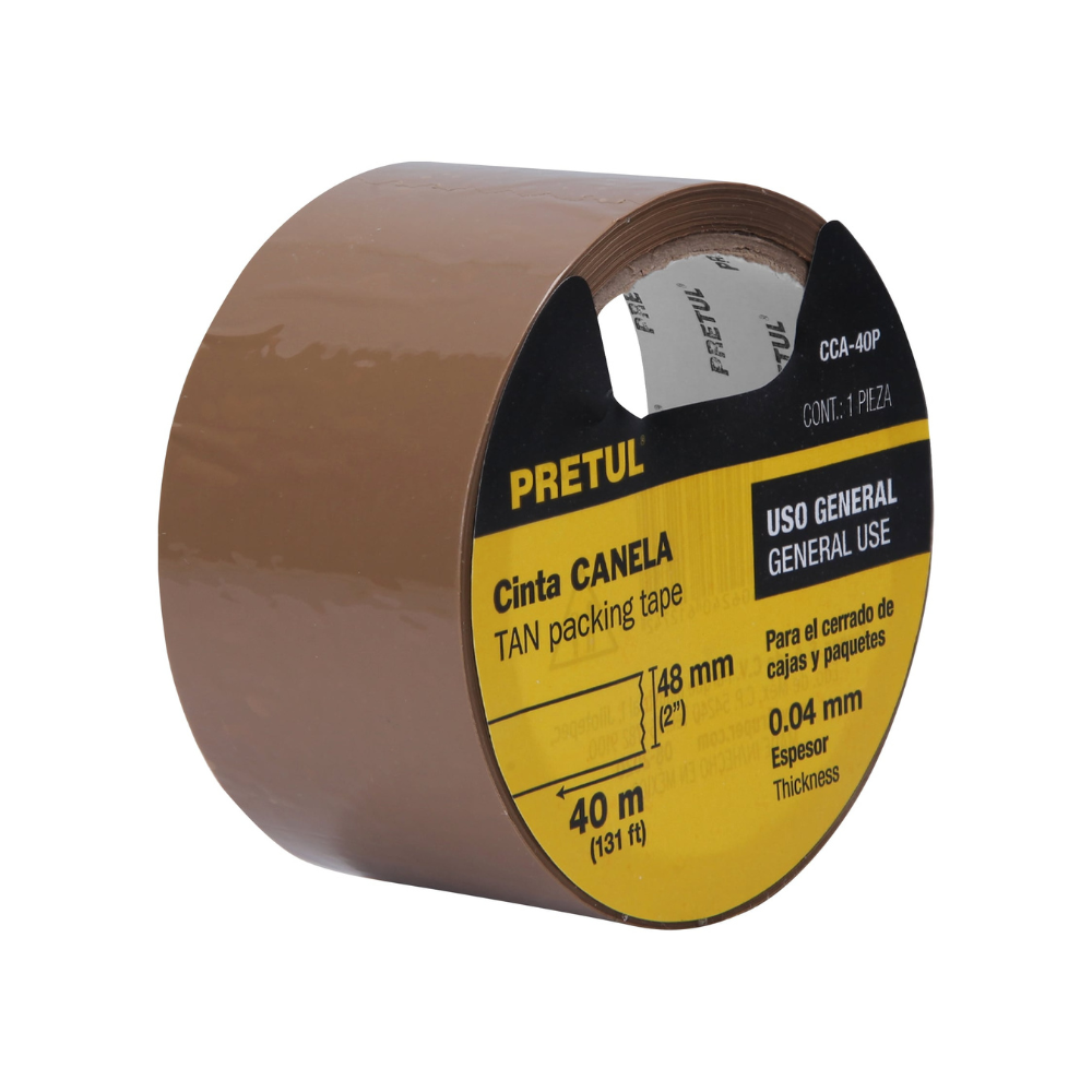 Cinta de empaque 48 mm x 40 m canela Pretul