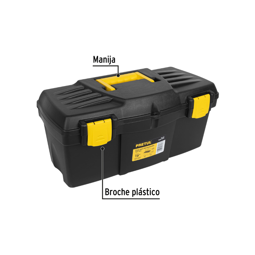 Caja plastica para herramientas 19 plg Pretul