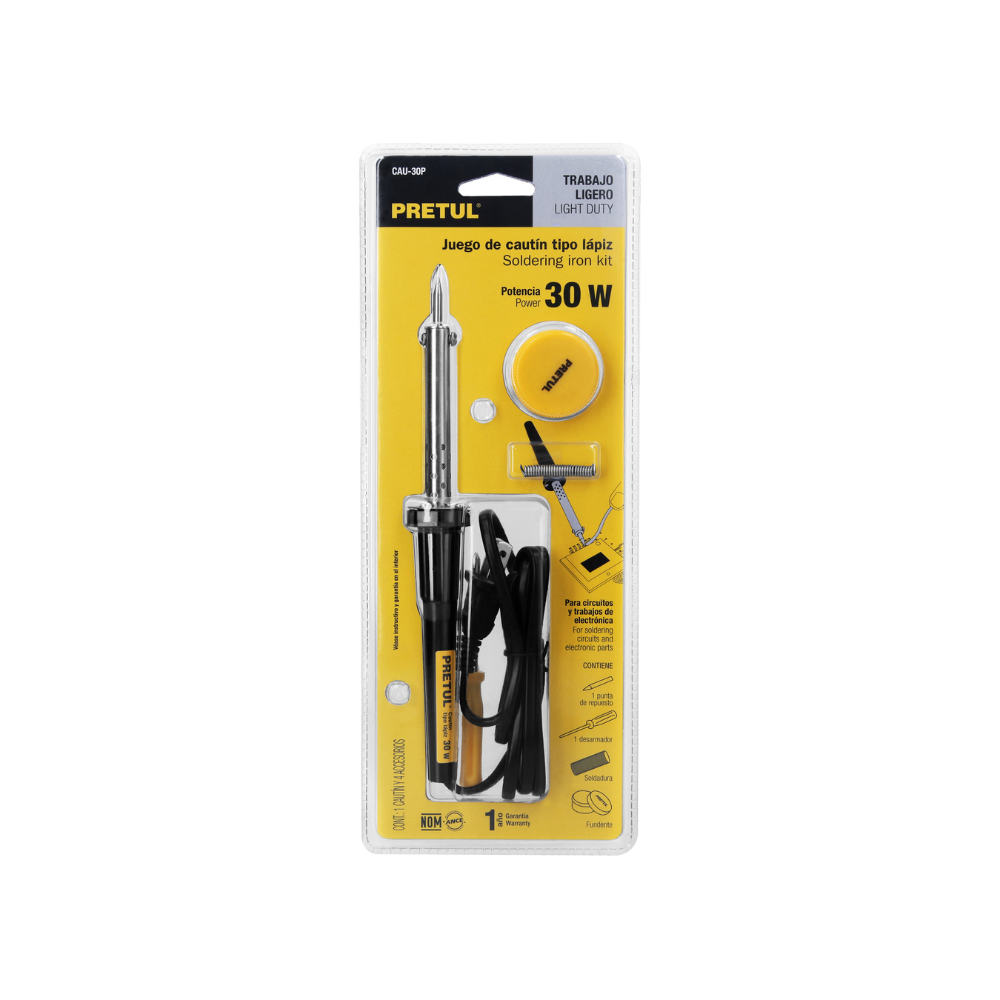 Cautin lapiz con accesorios 30W Pretul