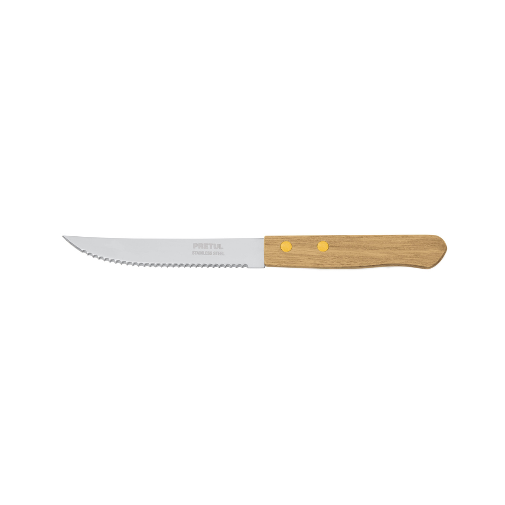Cuchillo para asado con sierra mango madera 5 in