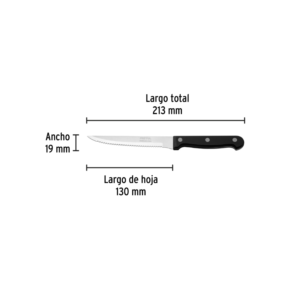 Cuchillo para asado con sierra mango plastico 5 in