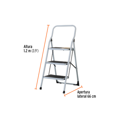 Escalera tubular 3 peldaños Pretul