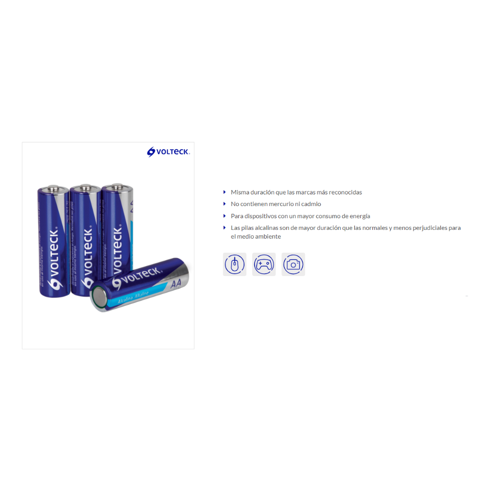 Pila alcalina tamano AA blister con 4