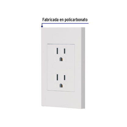 Placa armada contacto duplex 3 modulos Espanola blanco