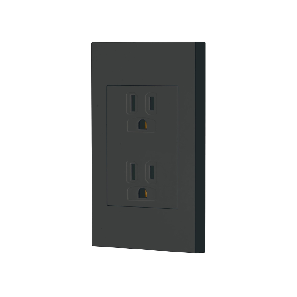 Placa armada contacto duplex 3 modulos Espanola negro