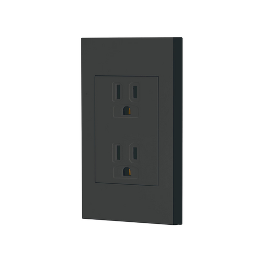 Placa armada contacto duplex 3 modulos Espanola negro