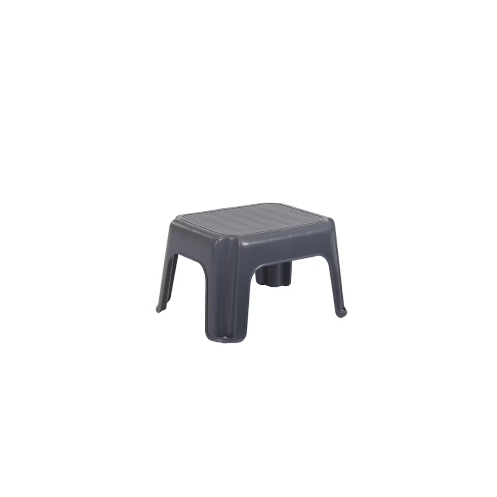 Taburete pequeño de plastico c gris