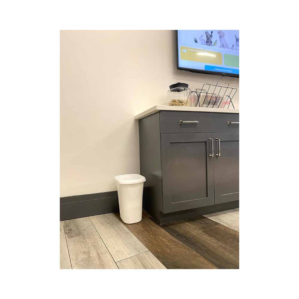 Papelera rectangular abierta 3 gal color blanco