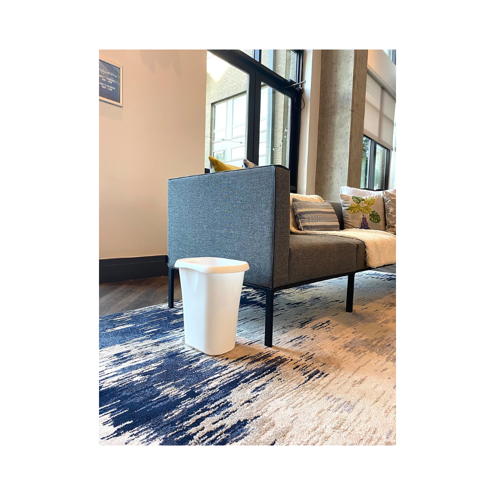 Papelera rectangular abierta 3 gal color blanco