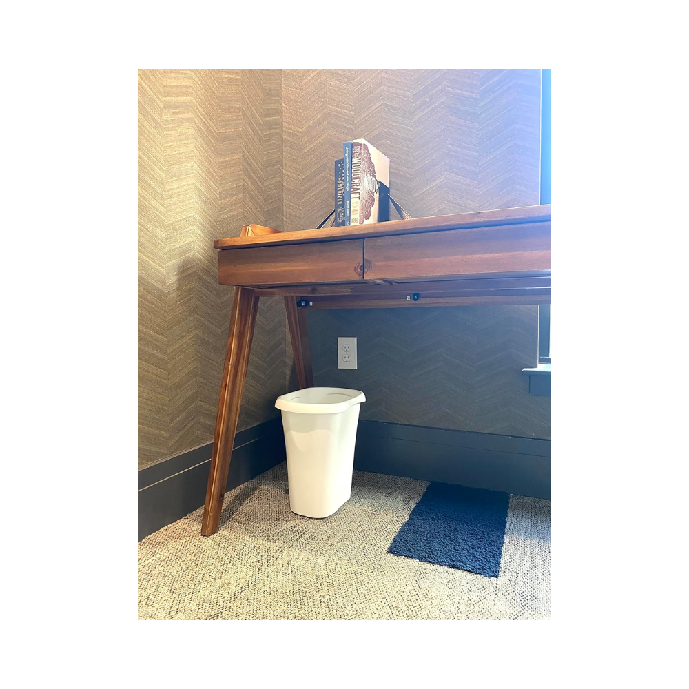 Papelera rectangular abierta 3 gal color blanco