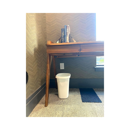 Papelera rectangular abierta 3 gal color blanco