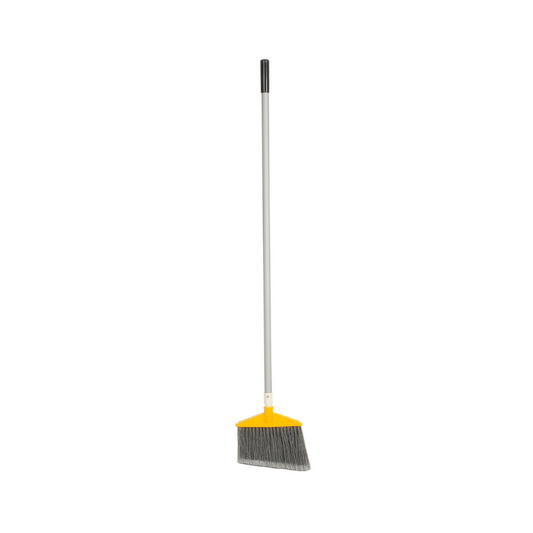 ESCOBA CON BASTÓN METÁLICO 2.5 CM CERDAS PUNTA ABIERTA DE POLIPROPILENO GRIS