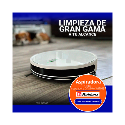 Aspiradora y Trapeadora Robot Koblenz DE R-901, GAMMA WHITE